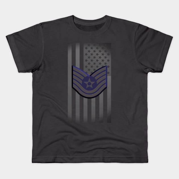 Air Force Chevron & Flag Kids T-Shirt by 4nObjx